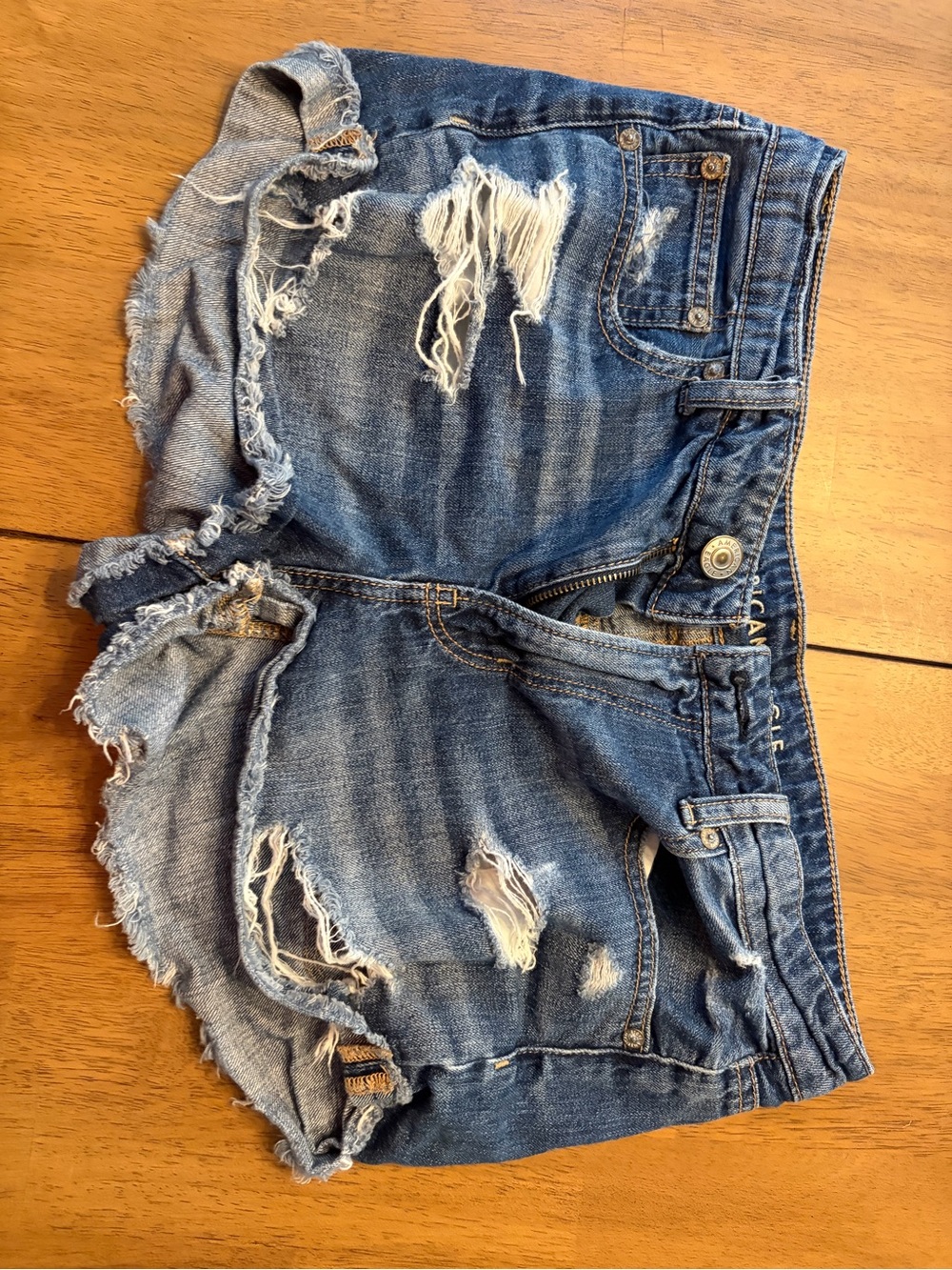 American Eagle Outfitters Distressed Denim Shorts - Blue